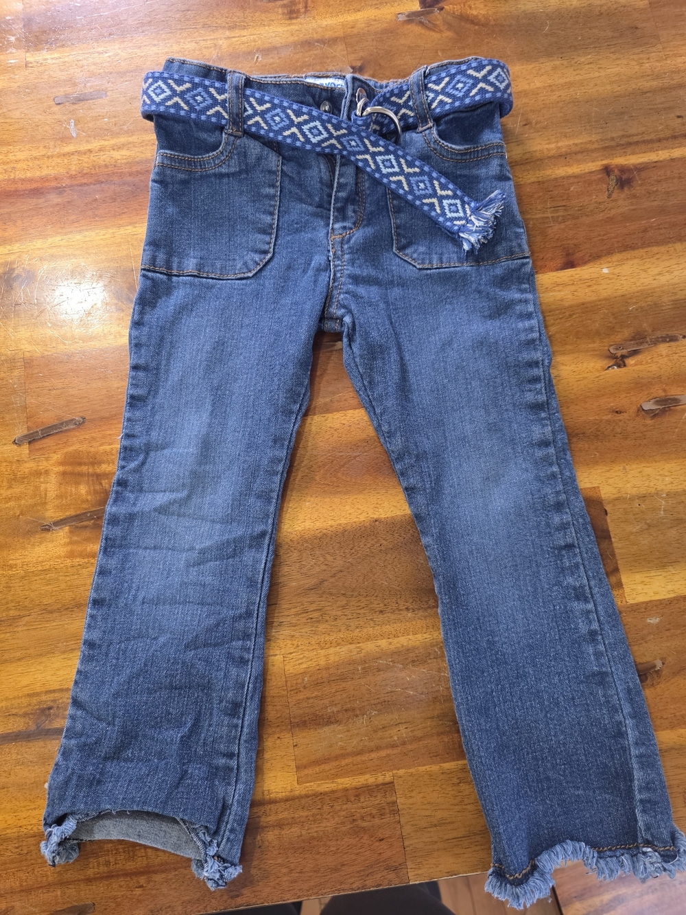 Mayoral Blue Denim Jeans with Patterned Belt